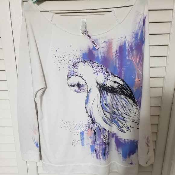 ONE of the KIND  Long Sleeve Hand Painted Sweater - Picture 1 of 4